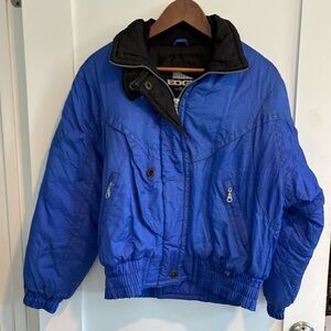 Inside Edge Vintage Ski Jacket Blue Nylon Pockets Women’s XS